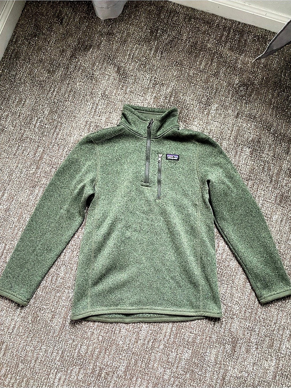 Patagonia Boys Better Sweater Quarter-Zip Green Fleece Medium